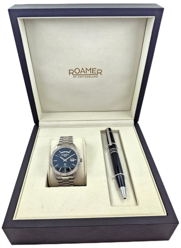 Roamer Primeline Automatic Daydate Self Winding Sapphire Green Stainless Steel Bracelet 981662-41-75-90 - Image 2