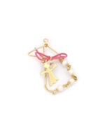 Χρυσή Παιδική Παραμάνα K14,Με Νεράιδα ,Κρεμάστρα Με Ροζ Στοιχείο Και Μαργαριτάρια κωδ.101608