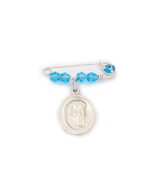 Λευκόχρυση Παιδική Παραμάνα K9,Διπλής όψης,Με Μπλε Ματάκι,Μπλε Στοιχεία,Παναγίτσα και Χριστό κωδ.101678