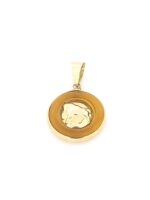 Χρυσό Γυναικείο Κρεμαστό K14 Με Πορτοκαλί Σμάλτο Με Ζώδιο Ταύρο κωδ.101522 - Image 4