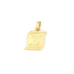 Χρυσό Κρεμαστό Πλακέτα K14 Πάπυρος Ματ, Με Μονόγραμμα "Ζ" κωδ.103775