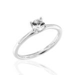 Λευκόχρυσο Γυναικείο Δαχτυλίδι Κ18 Μονόπετρο της Metrongold, με Διαμάντι Μπριγιάν 0.43ct κωδ.20700