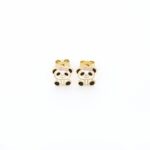 Ασημένια Επιχρυσωμένα Παιδικά Σκουλαρίκια Καρφωτά, Με Πάντα κωδ.104609