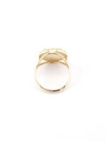 Χρυσό Γυναικείο Δαχτυλίδι Κ14, Με Φίλντισι Και Λευκά Ζιργκόν κωδ.104665 - Image 3