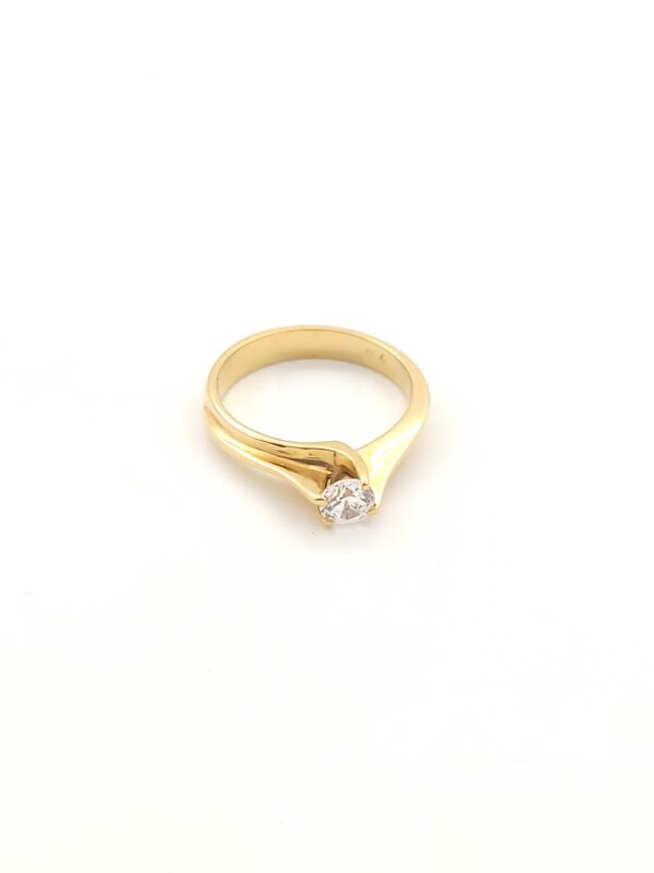 Χρυσό Ροζ Gold Γυναικείο Δαχτυλίδι Κ18, Με Λευκό Ζιργκόν κωδ.104672 - Image 2