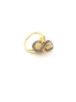 Χρυσό Γυναικείο Δαχτυλίδι Κ14, Με Λουλούδια Με Σμάλτο, Με Κίτρινα Ζιργκόν κωδ.104660