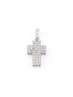 Λευκόχρυσος Γυναικείος Σταυρός Κ14, Με Ζιργκόν κωδ.105413 - Image 4