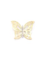 Χρυσό Δίχρωμο Γυναικείο Χειροποίητο Κρεμαστό Πεταλούδα Κ14 κωδ.105424 - Image 4