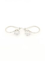 Λευκόχρυσα Γυναικεία Σκουλαρίκια Κρεμαστά Κ14, Με Λευκά Ζιργκόν κωδ.105865 - Image 4