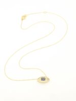 Χρυσό Γυναικείο Κολιέ Κ14, Με Ματάκι Με Λευκά Και Μπλε Ζιργκόν κωδ.105989 - Image 5