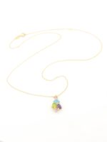 Χρυσό Γυναικείο Κολιέ MetronGold Κ14, Με Τοπάζι, Περίδοτο, Αμέθυστο Και Ροζ Ζαφείρι κωδ.106183 - Image 5