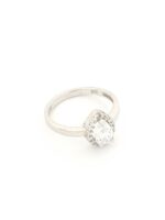 Λευκόχρυσο Γυναικείο Δαχτυλίδι Ροζέτα Δάκρυ Κ14, Με Λευκά Ζιργκόν κωδ.106989 - Image 4