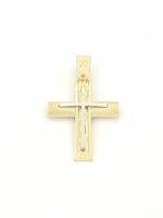 Xρυσός Δίχρωμος Ανδρικός Ματ Σταυρός Κ14 κωδ.107119 - Image 4
