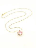 Γυναικείο Χρυσό Κολιέ Κ14, Με Ροζ Ζιργκόν κωδ.107338 - Image 5