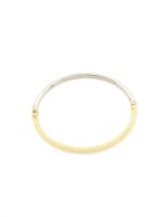 Χρυσό Γυναικείο Δίχρωμο Βραχιόλι-Χειροπέδα Κ14 κωδ.107879 - Image 4