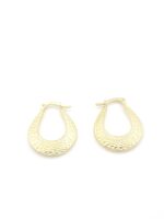 Χρυσά Γυναικεία Σκουλαρίκια Κρίκοι Οβάλ Κ14 κωδ.107896 - Image 4