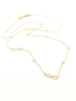 Χρυσό Γυναικείο Κολιέ Κ14, Με Μαργαριτάρια Και Άπειρο κωδ.108429 - Image 4