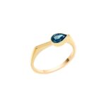 Γυναικείο Χρυσό Δαχτυλίδι Κ14 Της MetronGold, Με London Blue Τοπάζι κωδ.24049-1 - Image 3