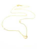 Χρυσό Γυναικείο Κολιέ Κ14, Με Καρδιά, Μαργαριτάρια Και Λευκά Ζιργκόν κωδ.108562 - Image 5