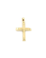 Xρυσός Ανδρικός Σταυρός Κ14 Διπλής Όψης, Ματ Λουστρέ κωδ.1891Κ2