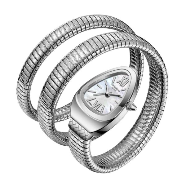 Γυναικείο Ρολόι Lee Cooper Mother Of Pearl, Snake shape Stainless Steel Bracelet LC08173.320 - Image 2