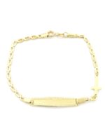 Χρυσό Βραχιόλι-Ταυτότητα Κ9 Με Σταυρό κωδ.108954 - Image 4