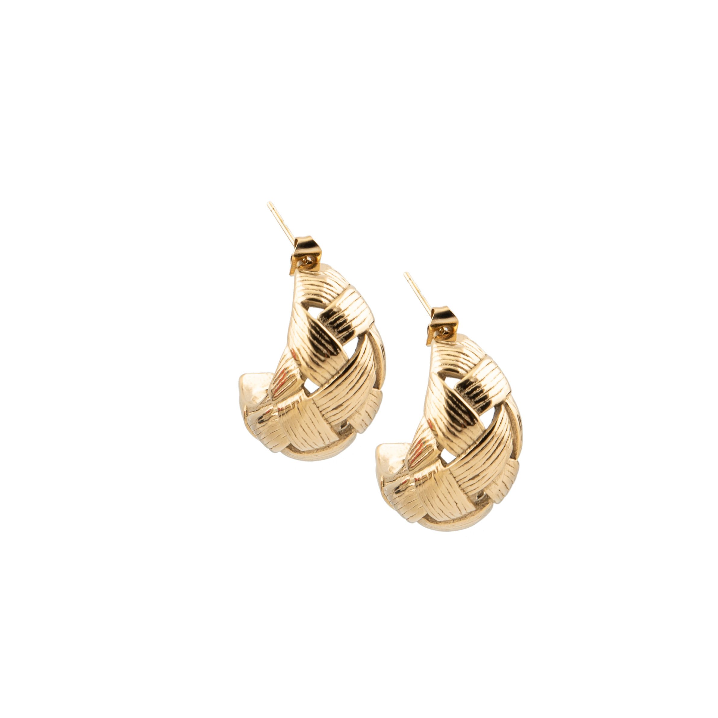 Ατσάλινα Επιχρυσωμένα Σκουλαρίκια Κρεμαστά κωδ.103150