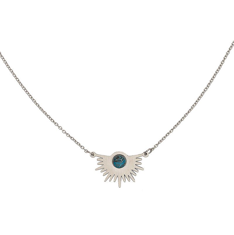 Ατσάλινο Γυναικείο Κολιέ, Με Πέτρα Ρουτίλιο κωδ.103173