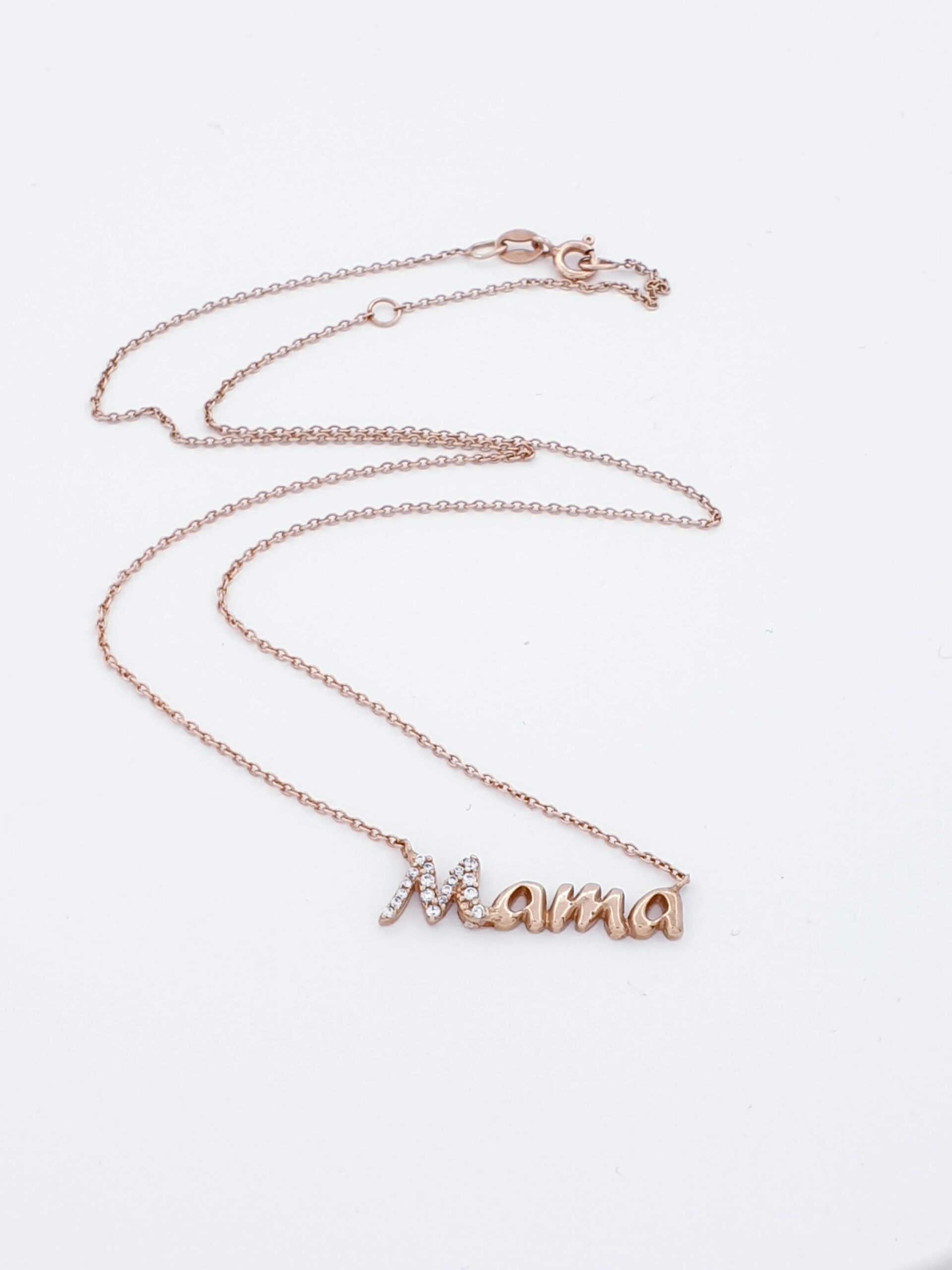 Ασημένιο Ροζ Gold Κρεμαστό Arteon με Μοτίφ Mama με Ζιργκόν κωδ.31213-046