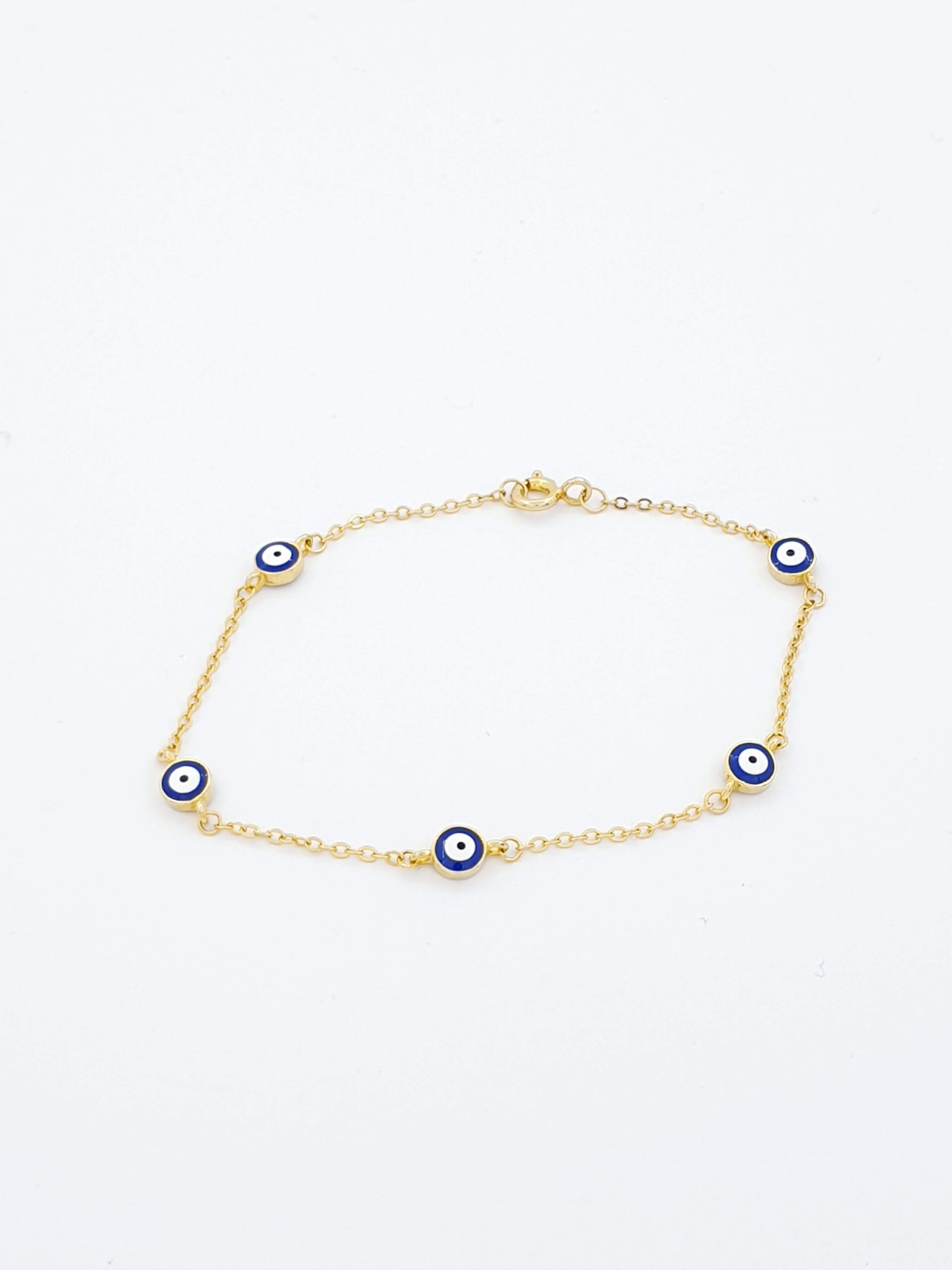 Ασημένιο Επιχρυσωμένο Γυναικείο Βραχιόλι με Ματάκια με Σμάλτο κωδ.100750