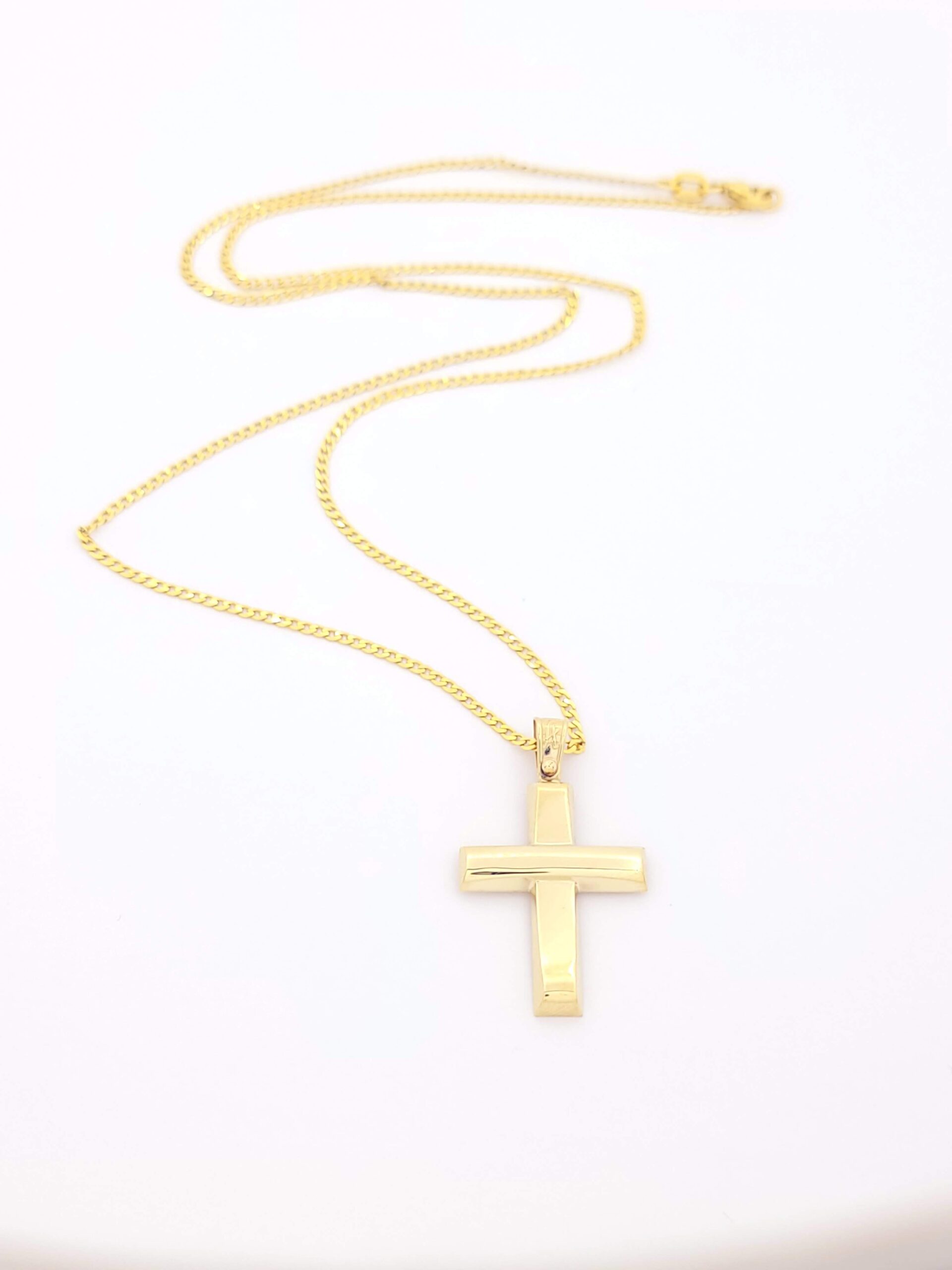 Χρυσός Σταυρός Κ14 Anorado με Αλυσίδα κωδ.101066