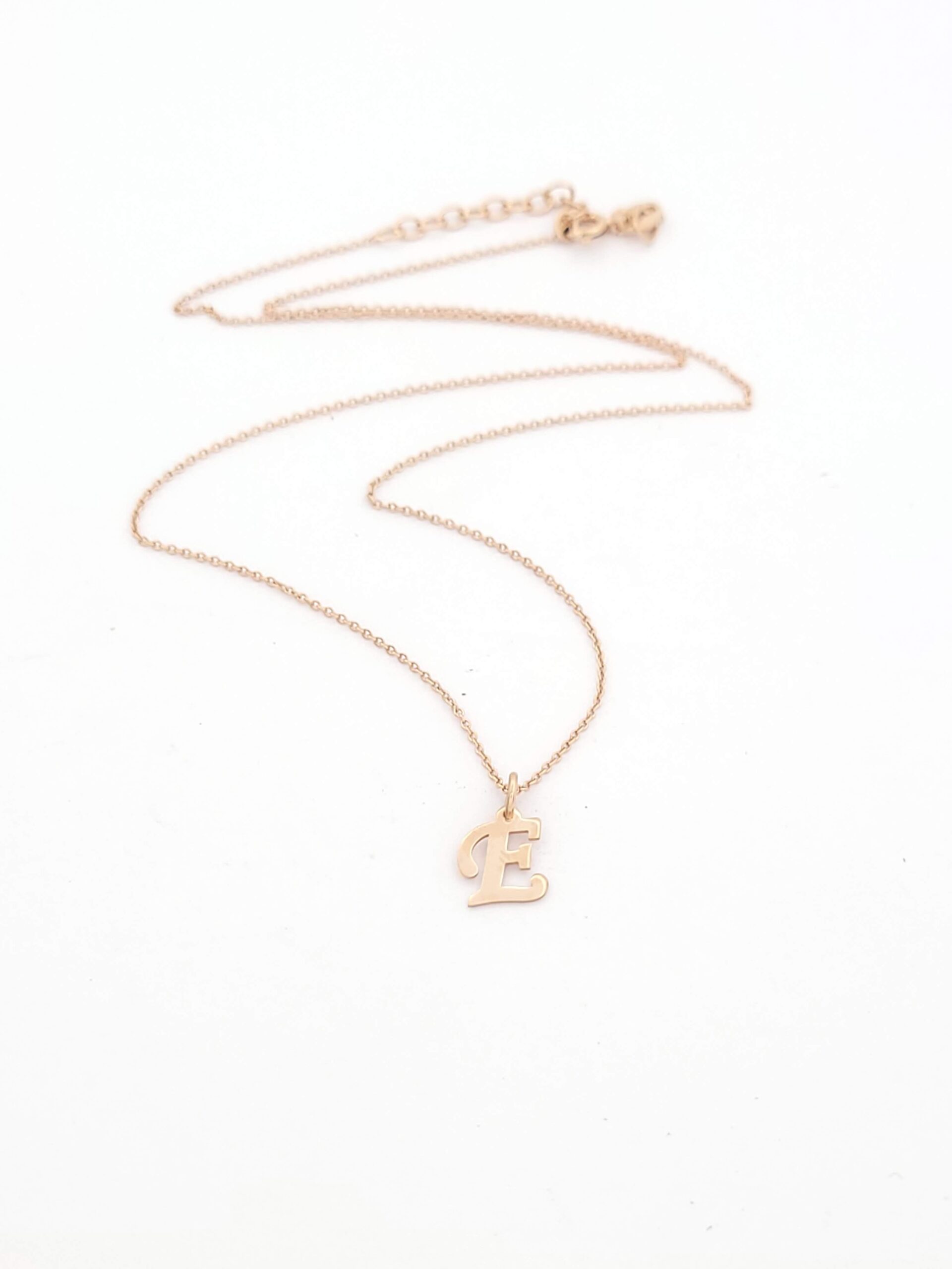Ασημένιο Ροζ Gold Κολιέ Marakis με Μοτίφ Μονόγραμμα E κωδ.101075