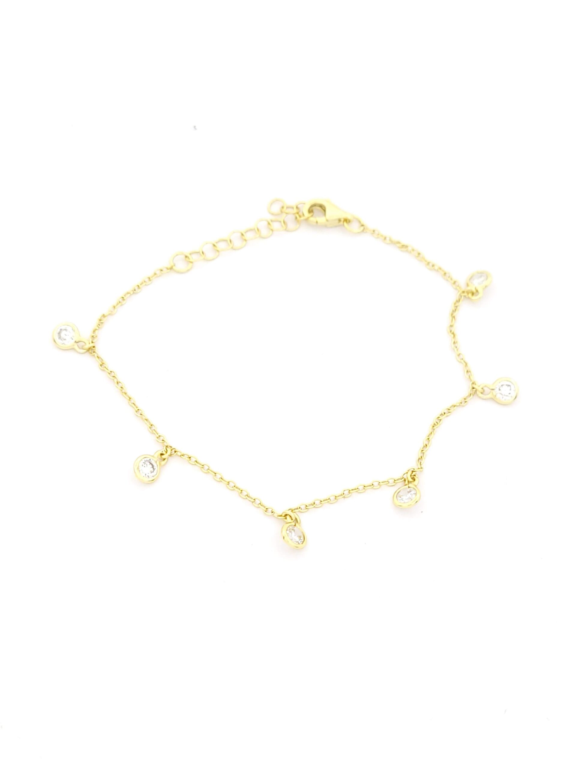 Ασημένιο Επιχρυσωμένο Γυναικείο Βραχιόλι Silver Union με Ζιργκόν κωδ.102961