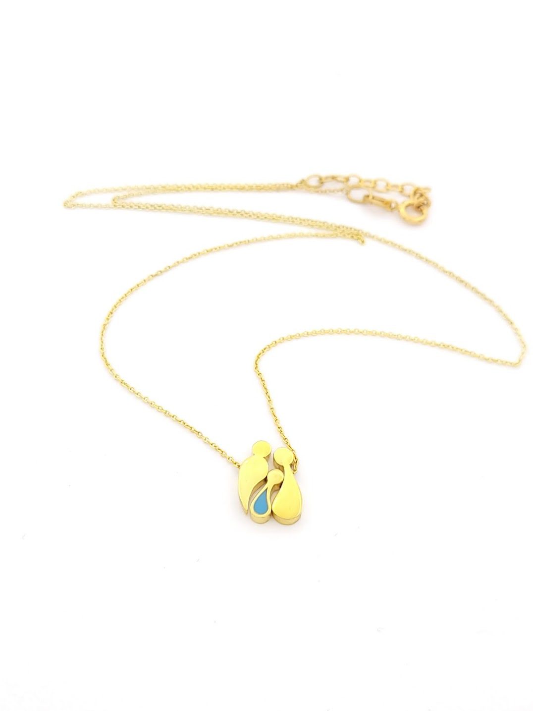 Ασημένιο Επιχρυσωμένο Γυναικείο Κολιέ Με Τριμελή Οικογένεια Marakis κωδ.101318