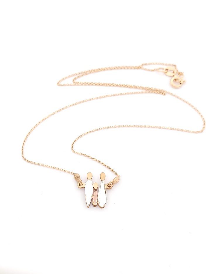 Ασημένιο Γυναικείο Rose Gold Κολιέ Exis,Με Μοτίφ Τριμελή Οικογένεια κωδ.E55103RG