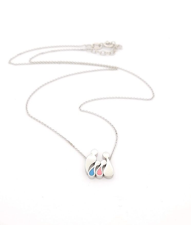 Ασημένιο Γυναικείο Κολιέ Με Τετραμελή Οικογένεια Marakis κωδ.101333