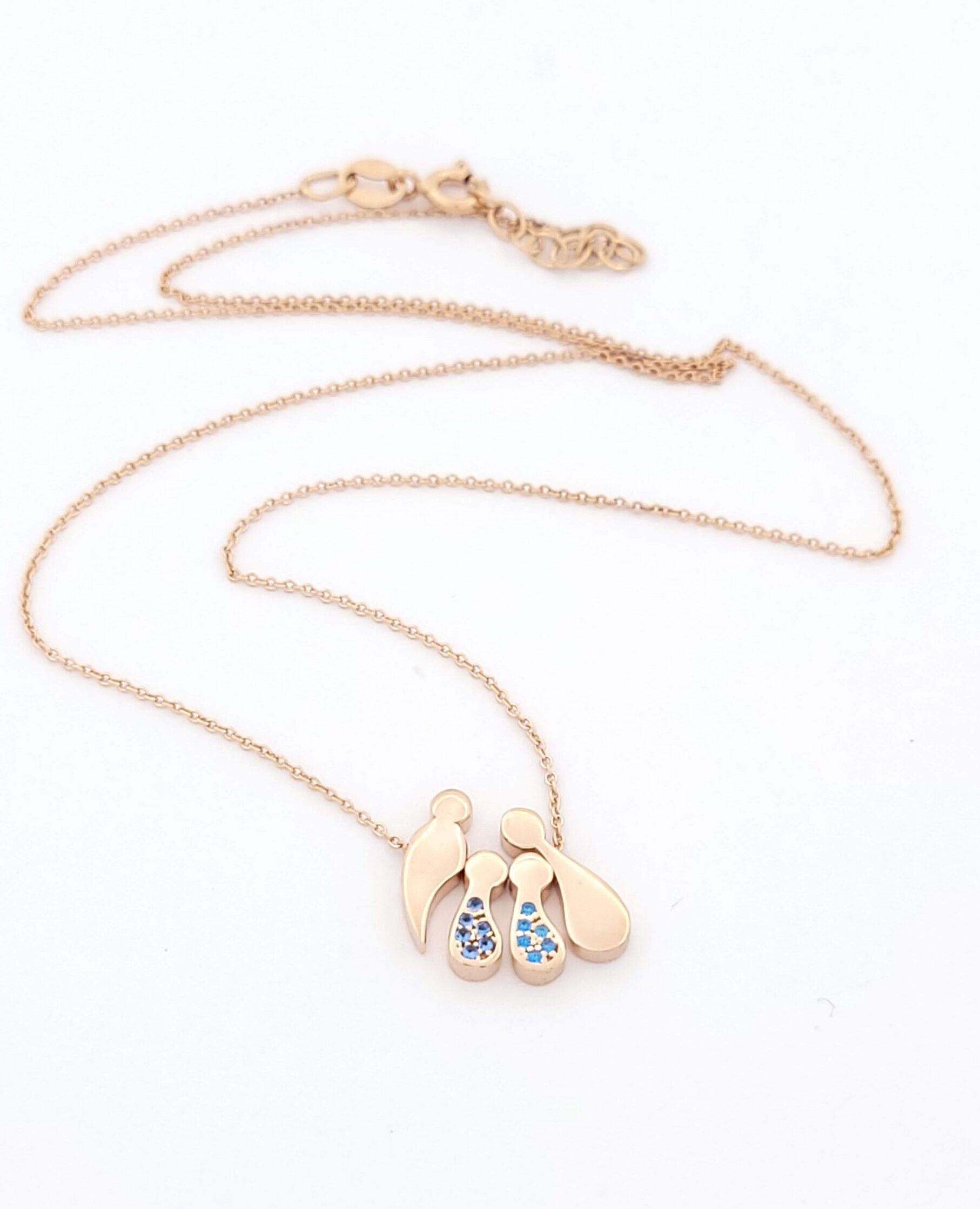 Ασημένιο Γυναικείο Rose Gold Κολιέ Marakis,Με Τετραμελή Οικογένεια Με Ζιργκόν κωδ.101352