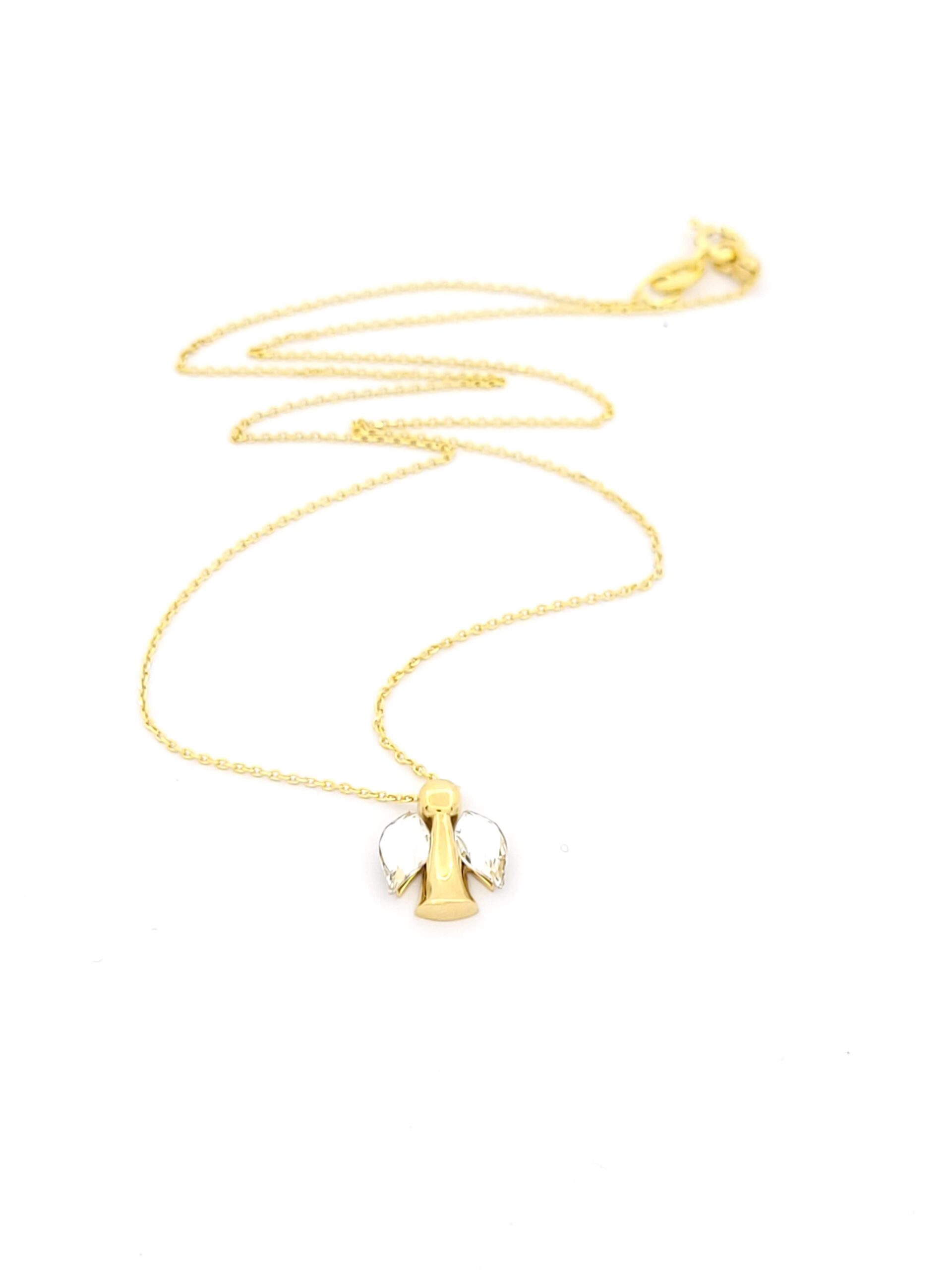 Ασημένιο Επιχρυσωμένο Γυναικείο Κολιέ-Γούρι της Εταιρείας Exis, με Μοτίφ Άγγελο κωδ.E54799G