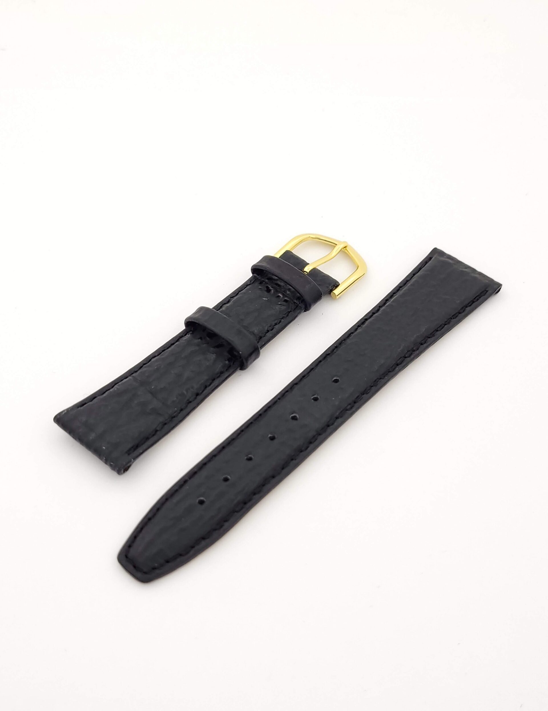 Λουρί Δερμάτινο Μαύρο Κροκό No20,Kostelo με Χρυσαφί Τοκά κωδ.HA20BC