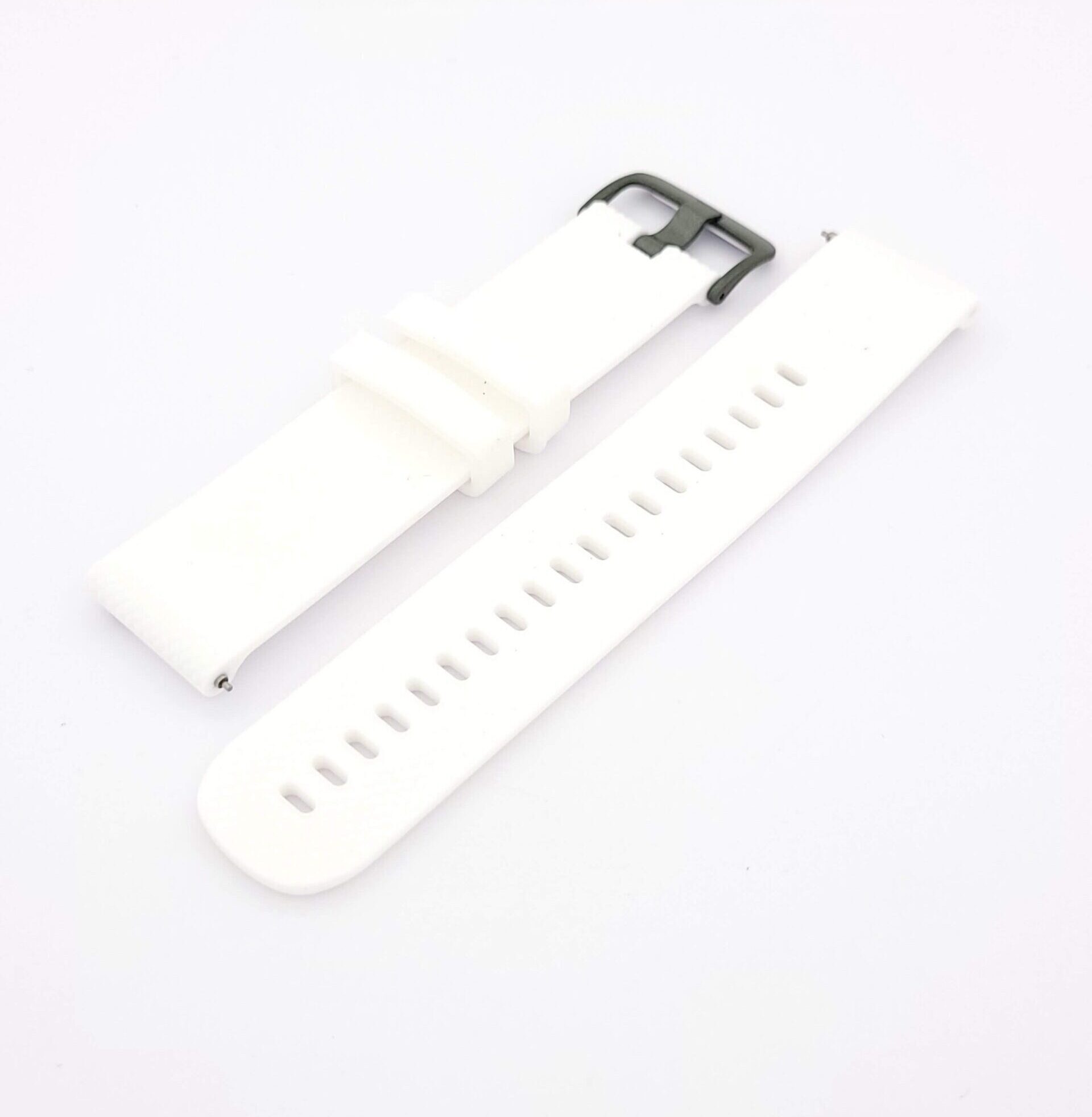 Λουρί Καουτσούκ Άσπρο,No22 με Ανθρακί Τοκά και Quick Release κωδ.8845Ν22W