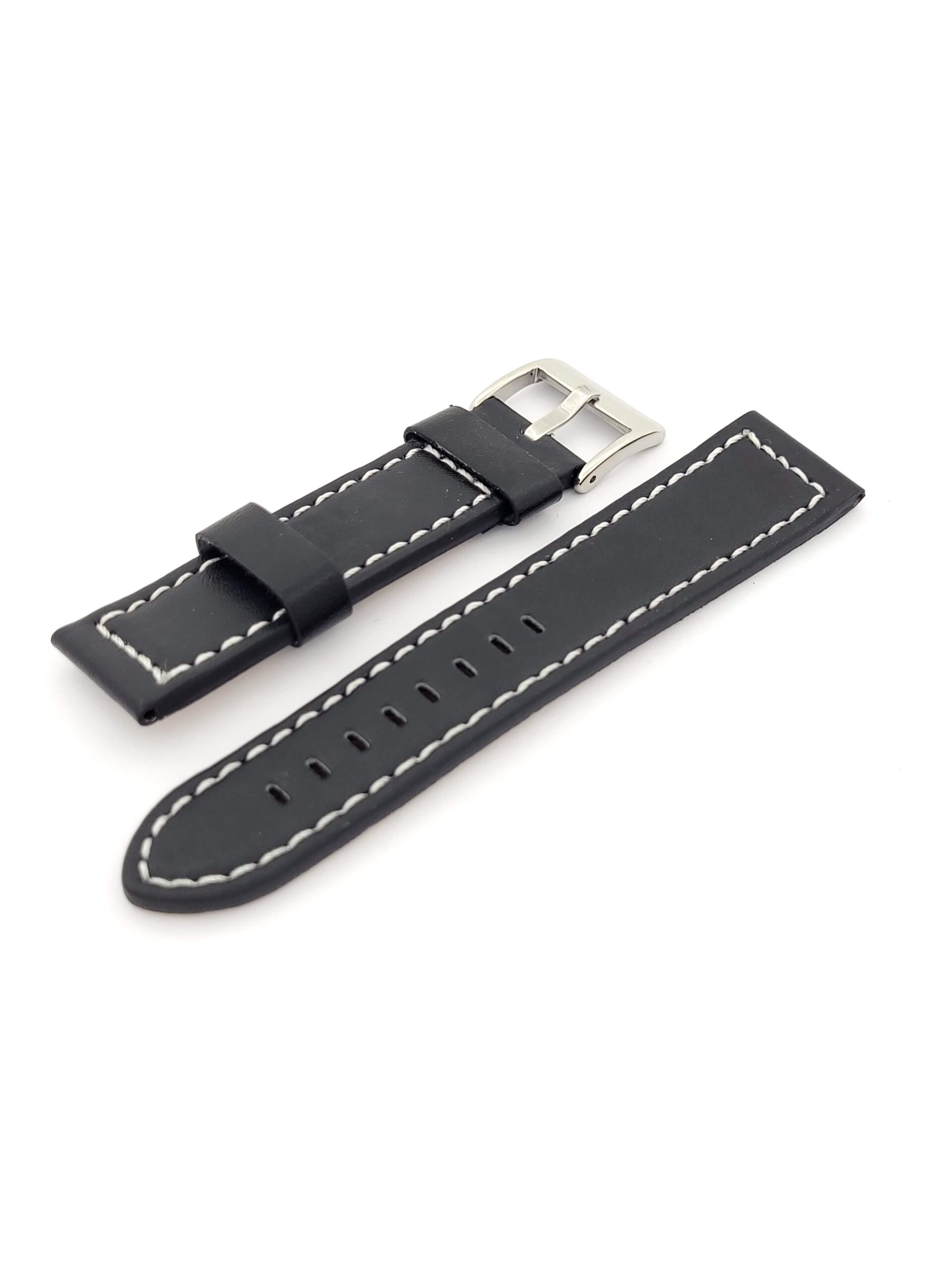 Λουρί Δερμάτινο Μαύρο,No22 με Ασημί Τοκά κωδ.TZ22B