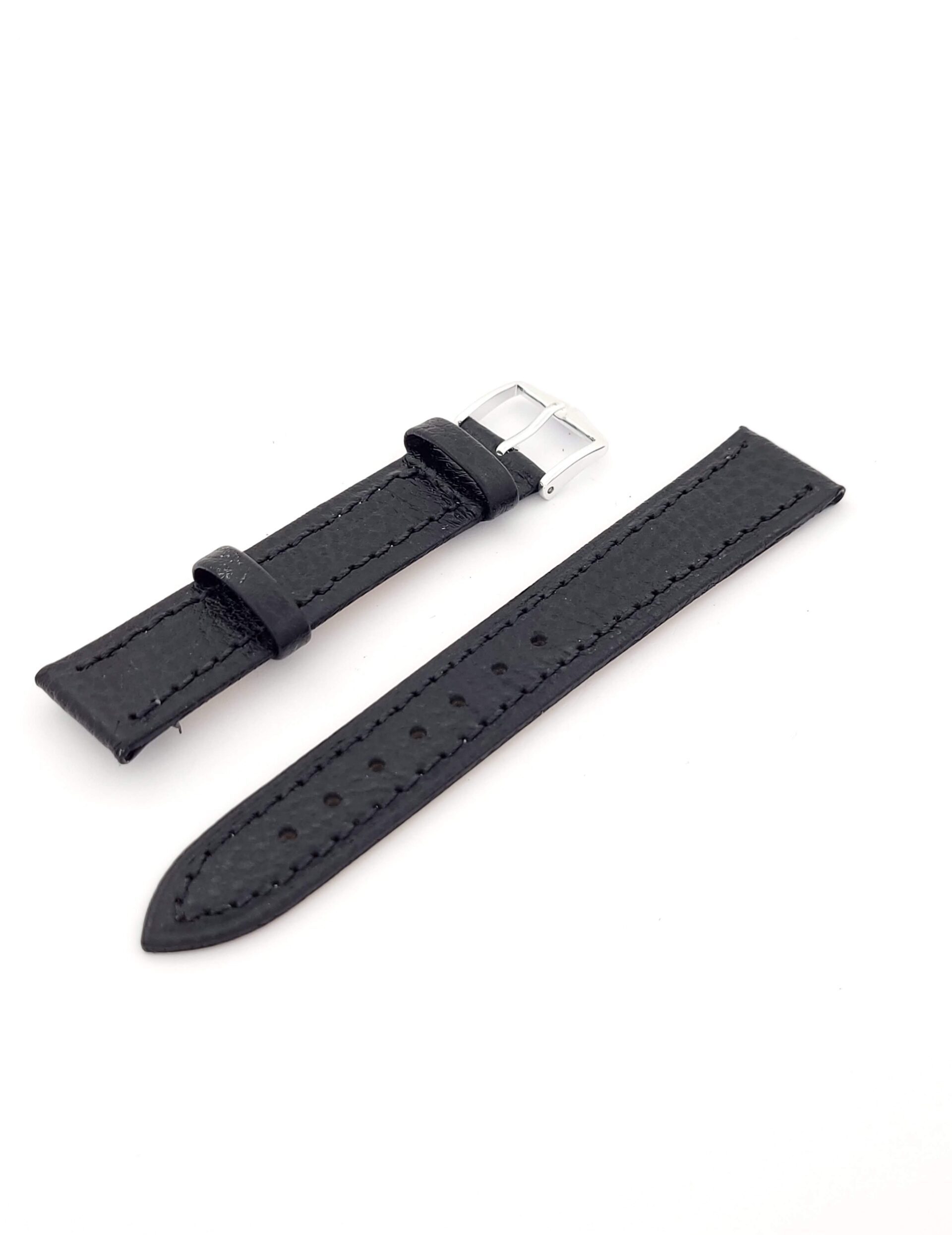 Λουρί Δερμάτινο Μαύρο Κροκό ,No18 Kostelo με Ασημί Τοκά κωδ.ΚΟ18Μ