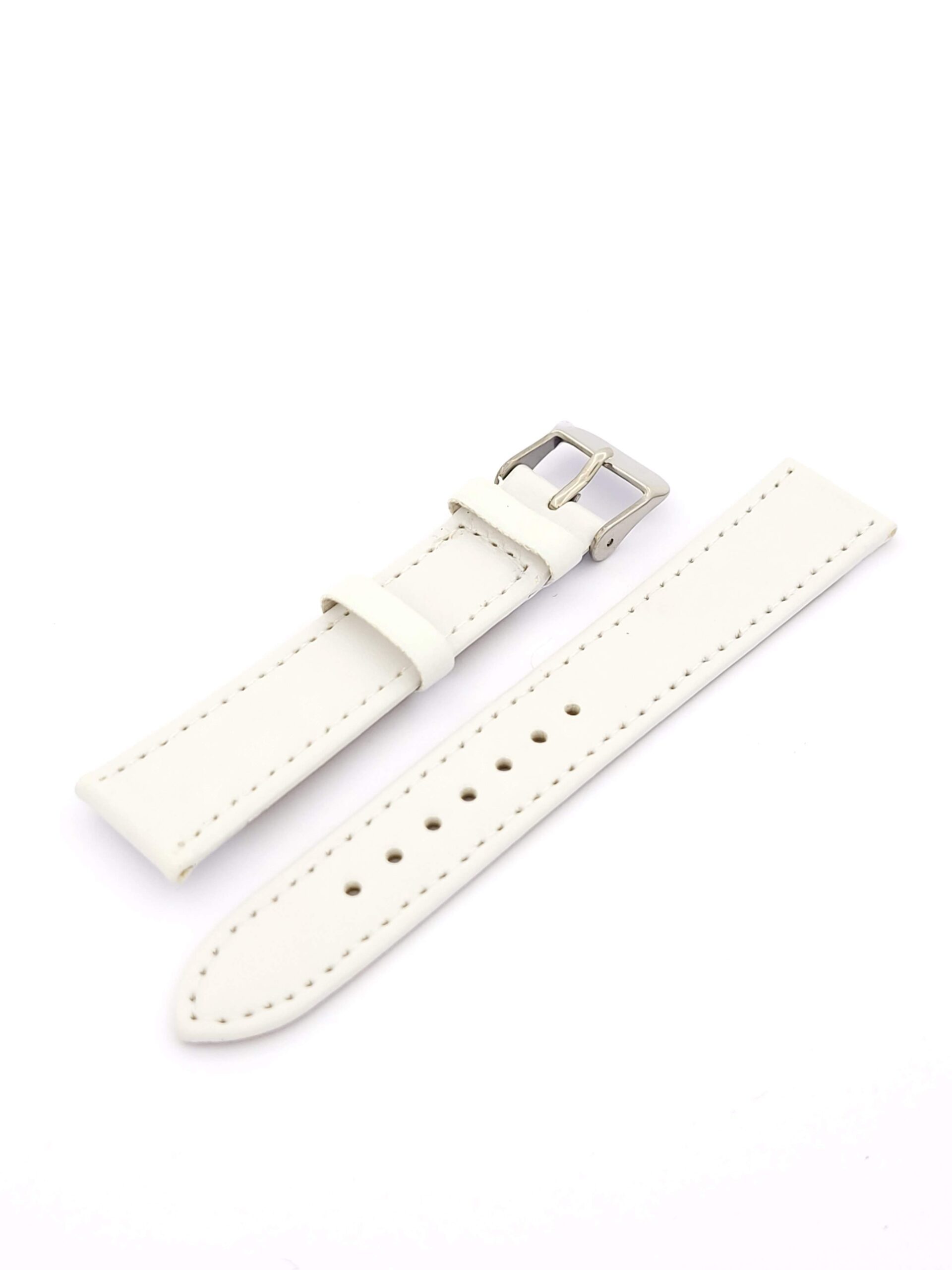 Λουρί Δερμάτινο Άσπρο,No18 με Ασημί Τοκά κωδ.ΤΖ18Α