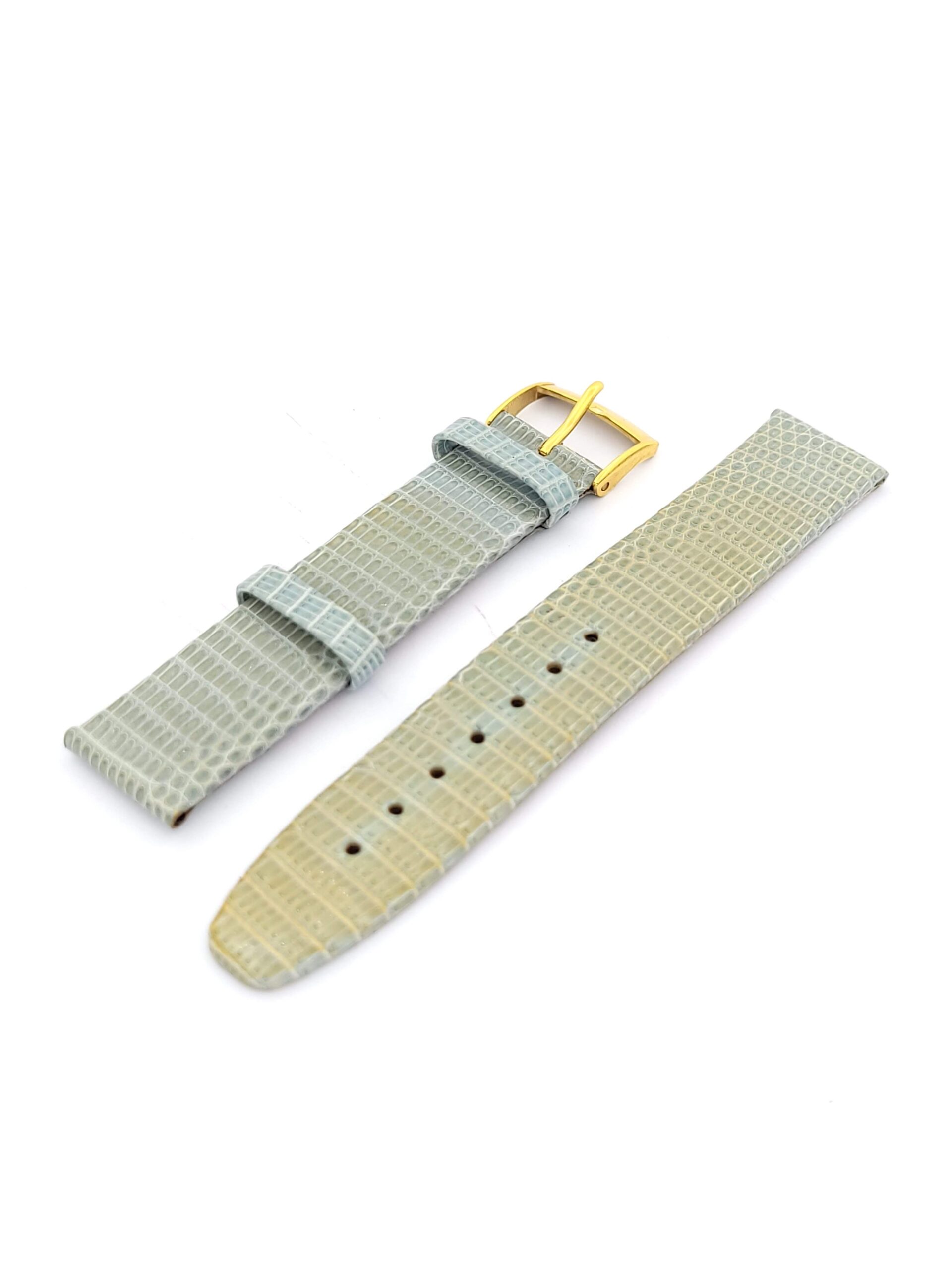 Λουρί Δερμάτινο Κροκό Γαλάζιο ,No18 Kuki με Χρυσαφί Τοκά κωδ.KU18B