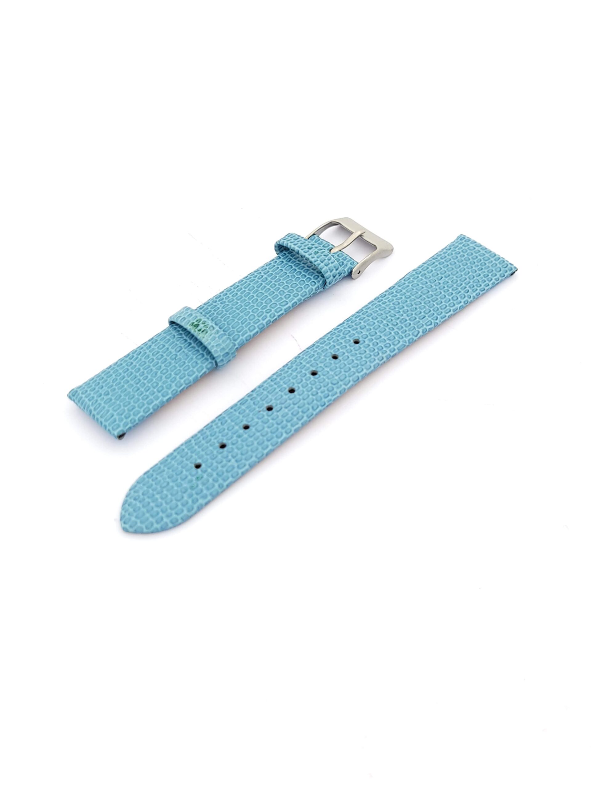 Λουρί Δερμάτινο Κροκό Μπλε,No18 Haste με Ασημί Τοκά κωδ.515Ν18.Μ