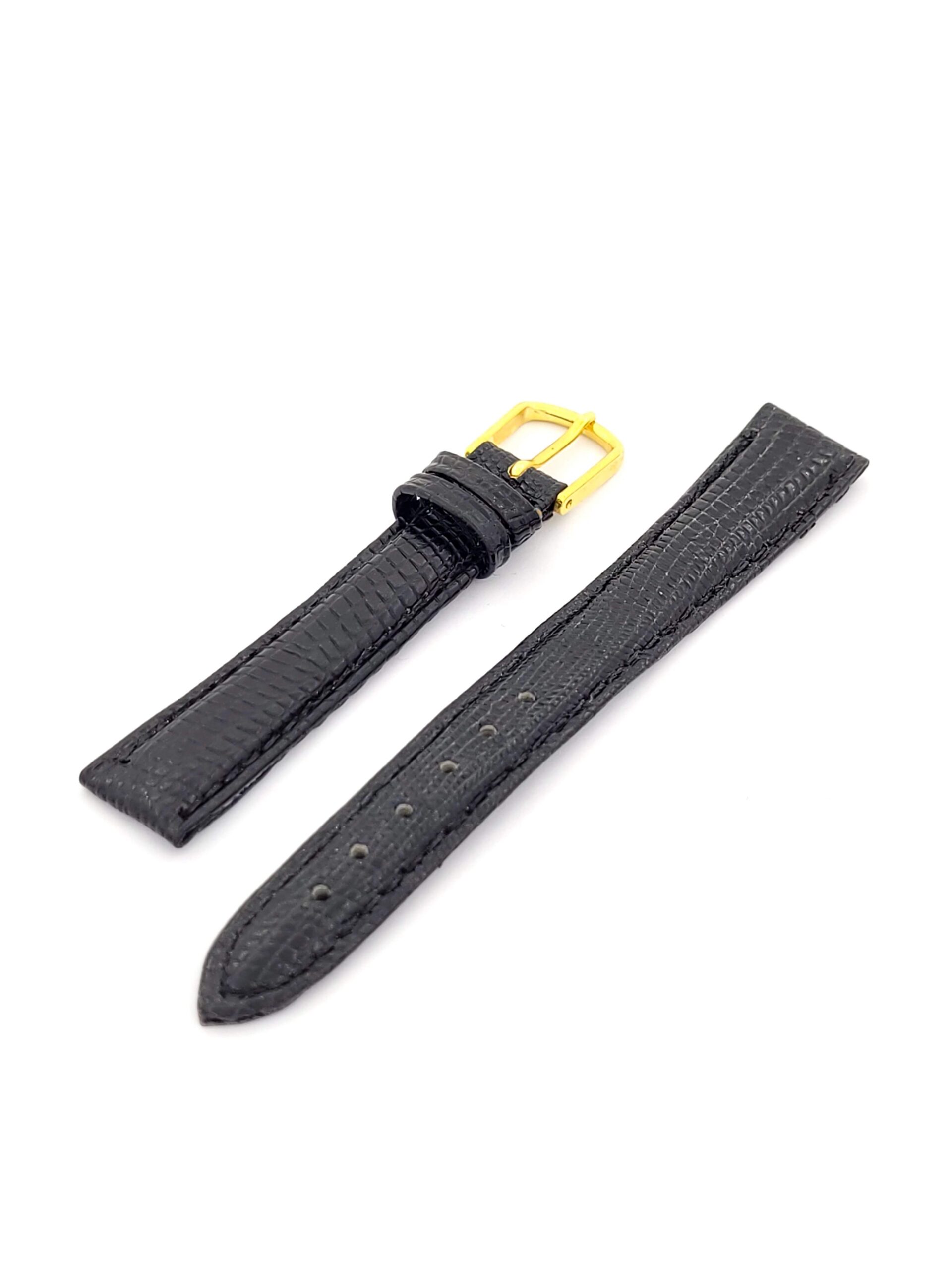 Λουρί Δερμάτινο Κροκό Μαύρο No14 με Χρυσαφί Τοκά κωδ.Ν14.ΜΚ