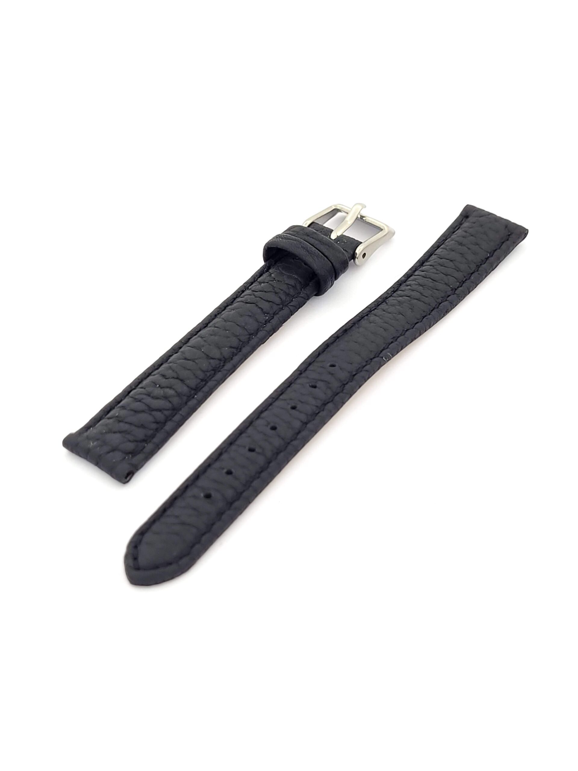 Λουρί Δερμάτινο Κροκό Μαύρο No14 Haste με Ασημί Τοκά κωδ.ΗΑΝ14.Κ