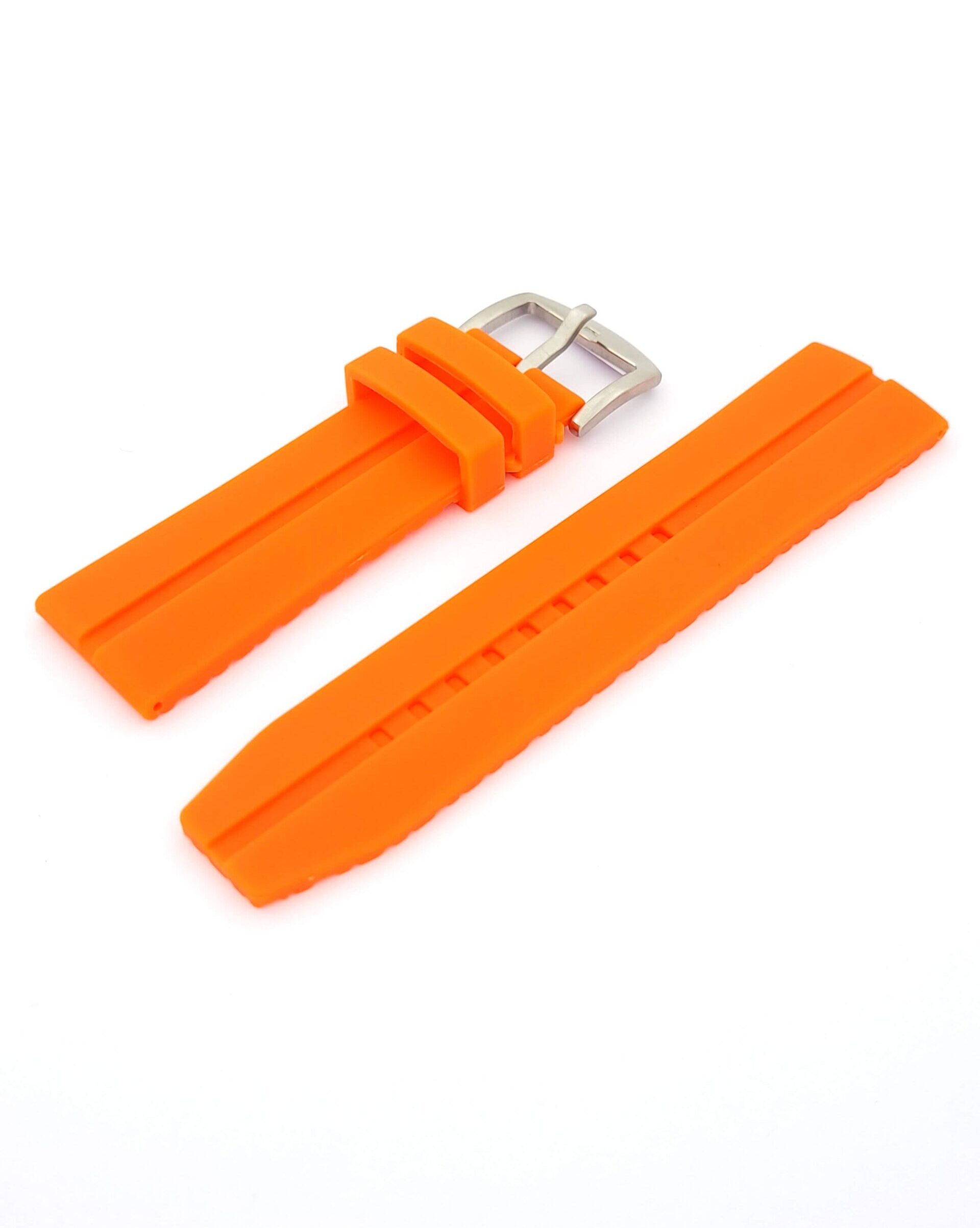 Λουρί Καουτσούκ Πορτοκαλί No26 με Ασημί Τοκά κωδ.Ν26.Π