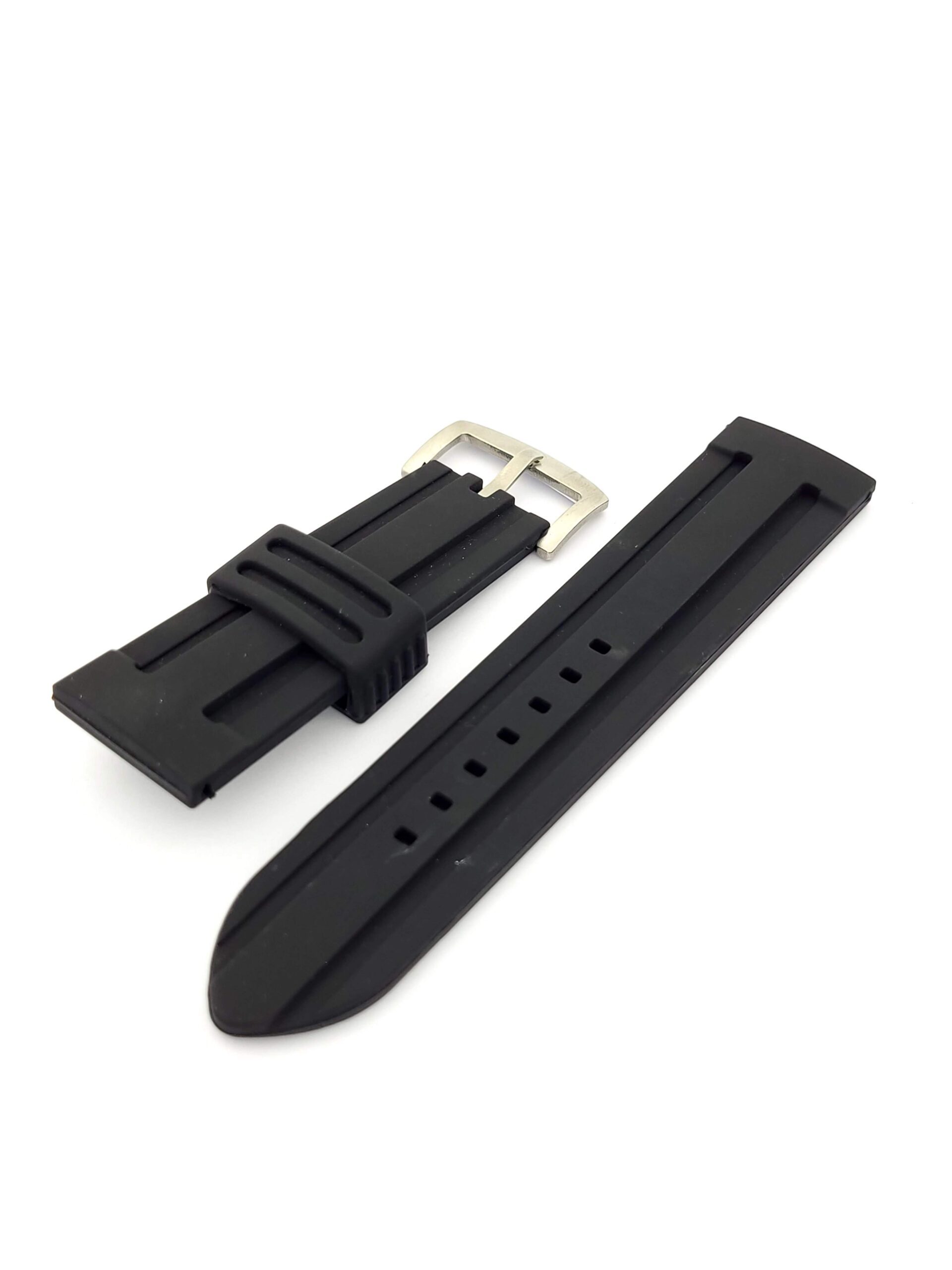 Λουρί Καουτσούκ Μαύρο No26 με Ασημί Τοκά κωδ.8843N26B