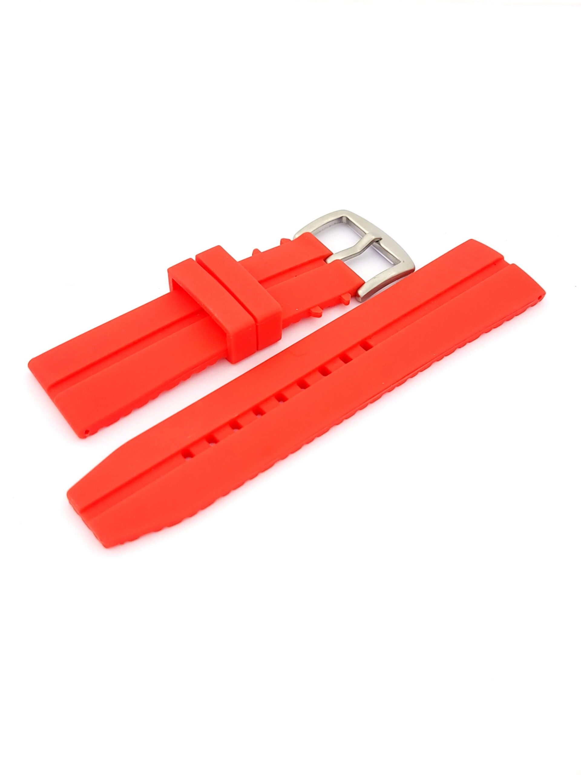 Λουρί Καουτσούκ Κόκκινο No26 με Ασημί Τοκά κωδ.Ν26.Κ